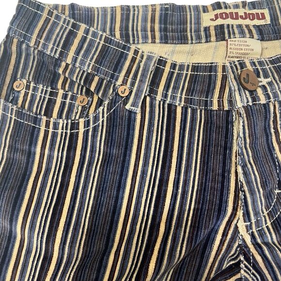 Jou Jou Striped Corduroy Flare Pants Y2K Low Rise 28x31 Festival Rare NWT size 5 - Picture 10 of 13